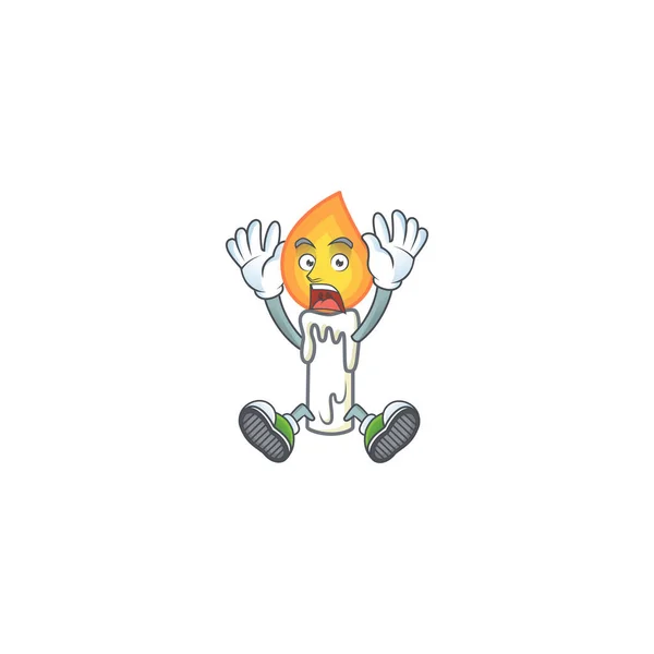 Personaje de dibujos animados de estilo vela blanca con gesto impactante — Vector de stock