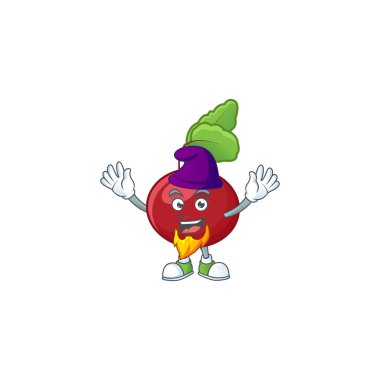 Kırmızı pancar, maskot çizgi film stili Elf 'i canlandırıyor.