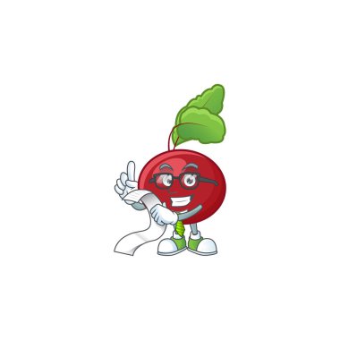 Komik surat, kırmızı pancar, menü hazır.