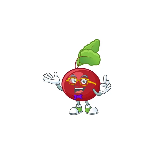 Super mignon Geek betterave rouge vert dessin animé personnage design — Image vectorielle