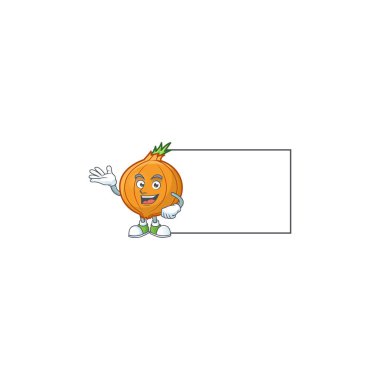 Beyaz tahta karikatür karakter tasarım tarzıyla Shallot