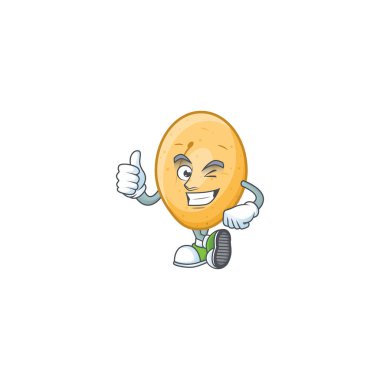 Patatesin çizgi film karakteri başparmak hareketi yapıyor.