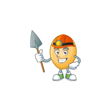 Cool Miner patates çizgi film karakteri tasarımı