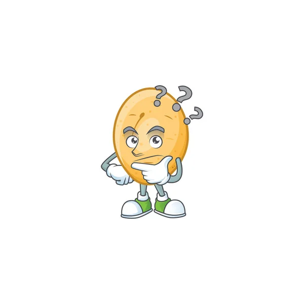 Personnage de dessin animé de pomme de terre avec geste confus — Image vectorielle