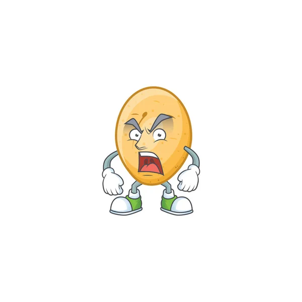 Сердитое лицо персонажа мультфильма — стоковый вектор