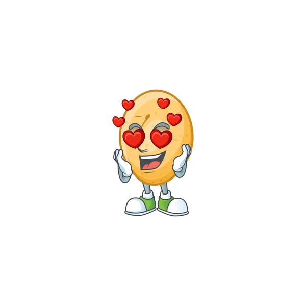 Σούπερ χαριτωμένο Ερωτευμένος χαρακτήρας καρτούν πατάτας — Διανυσματικό Αρχείο