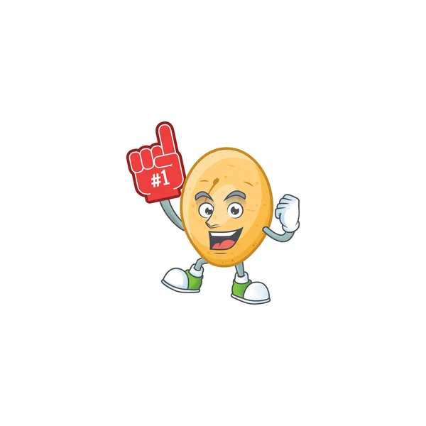 Funny kentang maskot gaya kartun dengan jari Foam - Stok Vektor