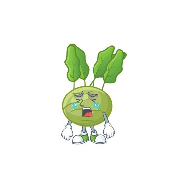 Hüzünlü Ağlayan Jest Kohlrab çizgi film karakteri tarzı