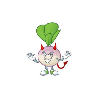 Şeytan çizgi film maskotu olarak turp resmi.