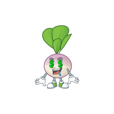 Para gözlü şirin şalgam karakter tasarımı