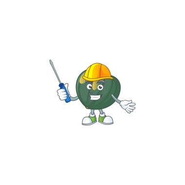 Şirin ve havalı otomotiv meşe palamudu kabağı maskot tasarımında sunuluyor.