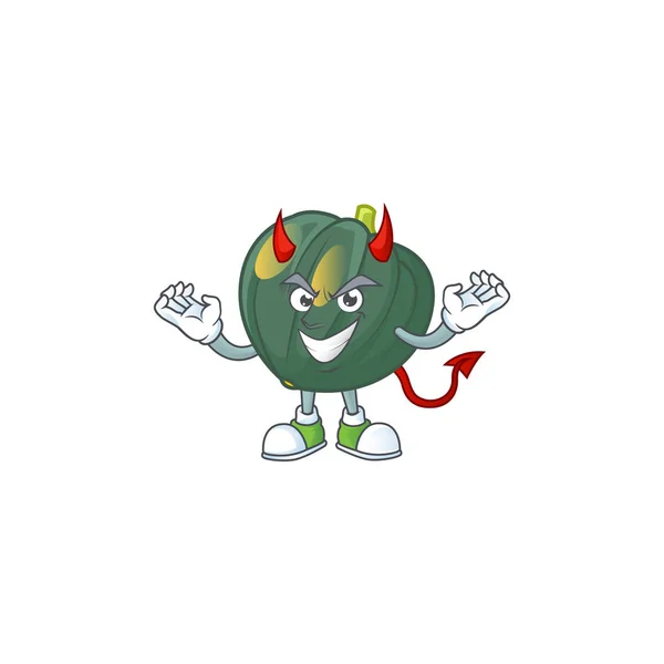 橡果南瓜被描绘成魔鬼漫画吉祥物的图片 — 图库矢量图片