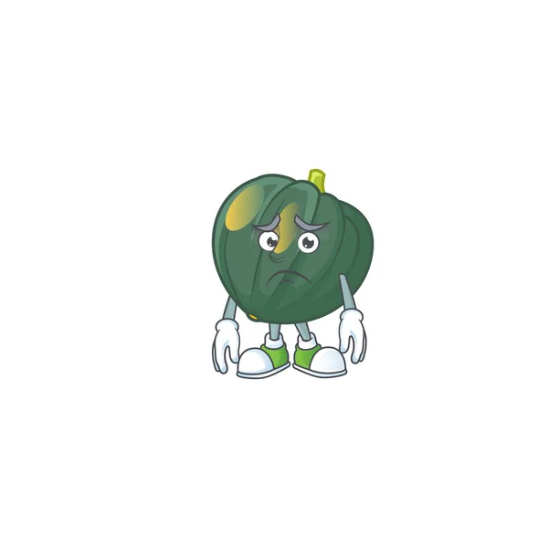 Afraid acorn squash Cartoon character mascot design — ストックベクタ