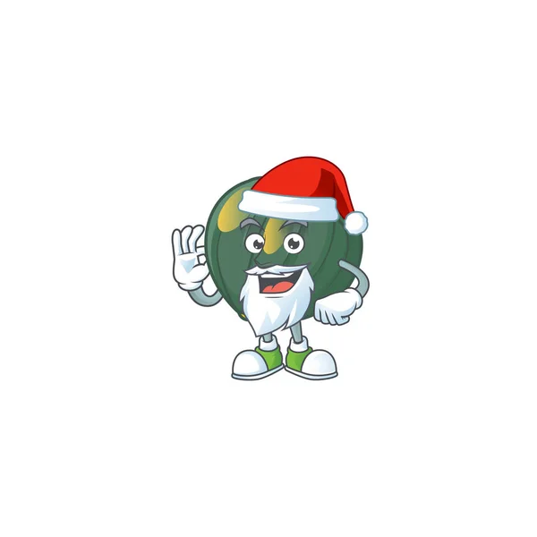 Szczęśliwy żołędź squash w Santa kostium maskotka stylu — Wektor stockowy