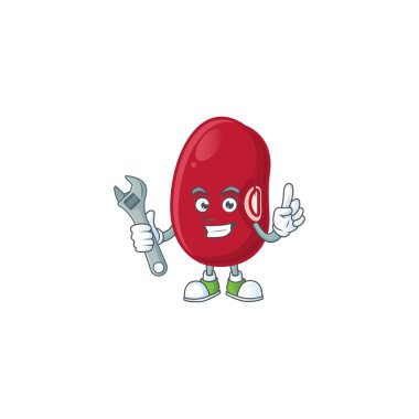 Zeki ve profesyonel mekanik adzuki fasulye çizgi film karakteri