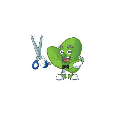 Gülen berber fesleğen maskot karakter tasarımı