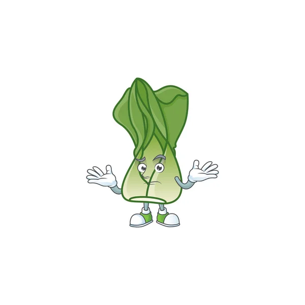 Cool Grinning of bok choy mascotte stile cartone animato — Vettoriale Stock