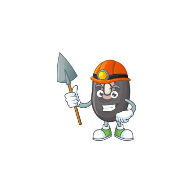 Cool Miner Black Fasulye çizgi film karakter tasarımı tarzı