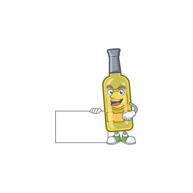 Şirin şampanya şişesi karikatür karakteri.