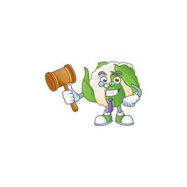 Profesyonel bir yargıç karnabahar çizgi film karakter tasarımı sunar.