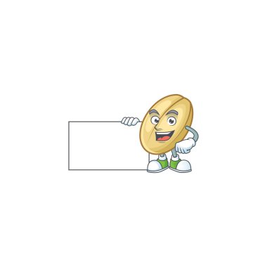 Tahtası olan tatlı fasulye çizgi film karakteri.