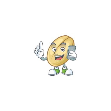 Telefonda konuşan fasulyelerin maskot tasarımı.