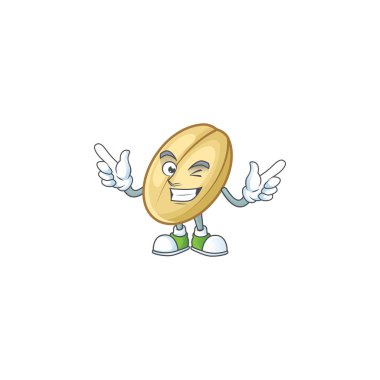 Kırpık gözlü komik fasulye çizgi film karakteri