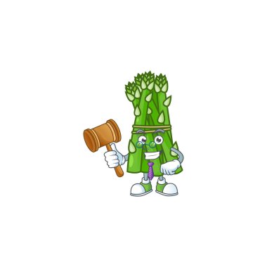 Profesyonel yargıç kuşkonmazı çizgi film karakter tasarımında sunulmuştur.