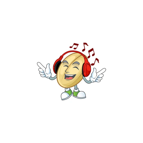 Éneklés és hallgatás zene split babos rajzfilmfigura — Stock Vector