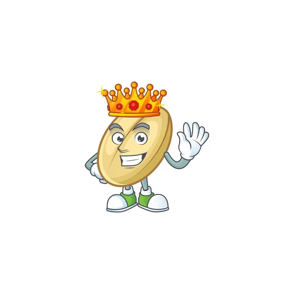 Cool King of split bean no estilo de personagem de desenhos animados — Vetor de Stock