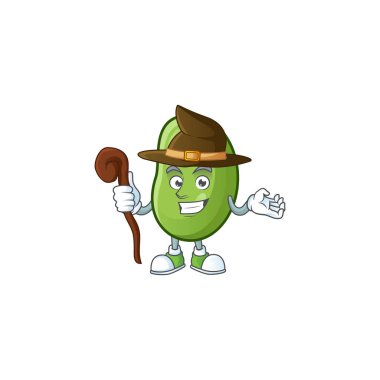 Mutlu Yüz Cadı yeşil fasulye çizgi film karakteri tarzı