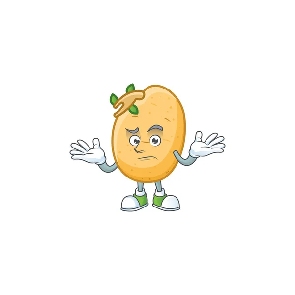 Cool Grinning van gekiemde aardappel knol mascotte cartoon stijl — Stockvector