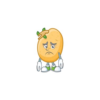 Patates kabuğundan korkan çizgi film karakteri maskot tasarımı