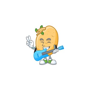 Şirin ve havalı, filizlenmiş patates yumrulu, gitarlı çizgi film karakteri performansı.