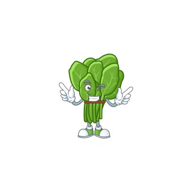 Göz kırpan komik ıspanak çizgi film karakteri tarzı