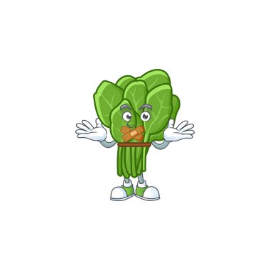 Sessiz hareketlerle ıspanak çizgi film karakteri tarzı