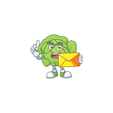 Neşeli bir lahanalı maskot çizgi filmi