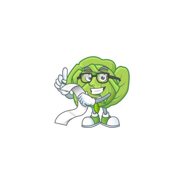 Komik suratlı lahana çizgi filmi ve menü hazır.