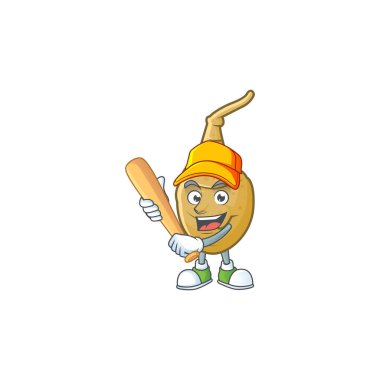 Komik gülümseyen Kudüs enginar beyzbol maskotu