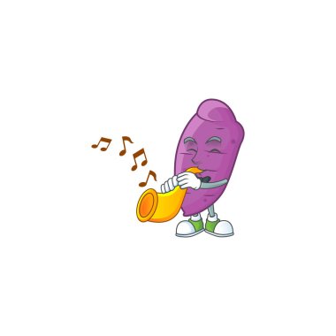 Neşeli Okinawa, trompetli çizgi film karakteri performansı.