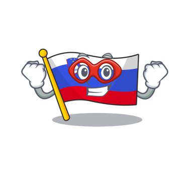 Süper kahraman karakterli Slovenia bayrağı.