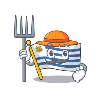 Farmer çizgi film bayrağı uruguay ve maskotu