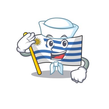 Sailor cartoon flag uruguay in with mascot vector