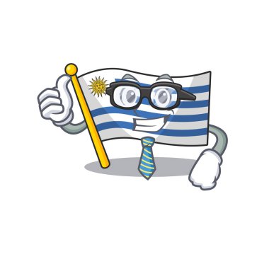 Uruguay çizgi film bayrağı karakter işadamında izole edilmiş.