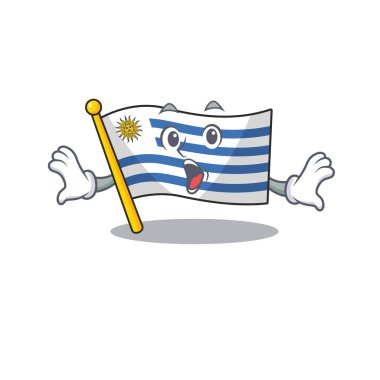 Şaşırmış karakterli bayrak uruguay çizgi filmi
