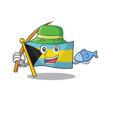 Balıkçı karakterli bayrak Bahamalar çizgi filmi