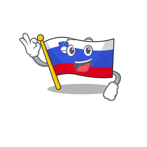 Drapeau slovenia dessin animé avec dans le bon personnage — Image vectorielle