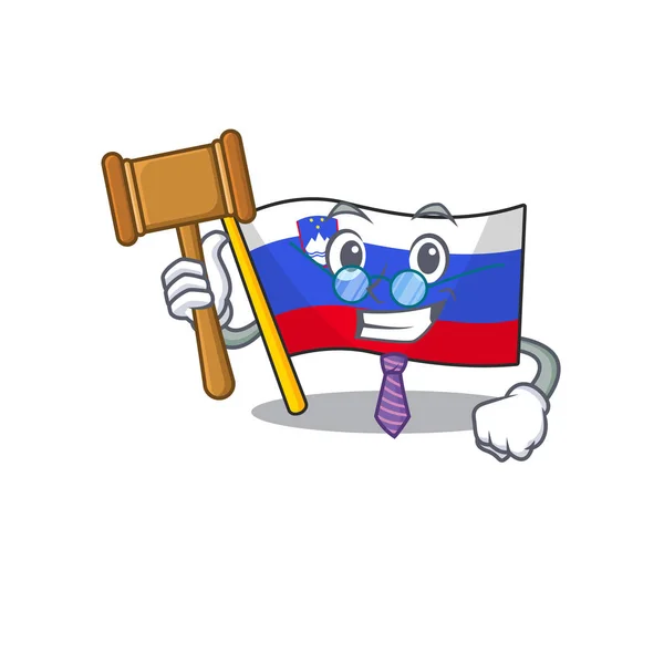 Σημαία mascot slovenia με in judge χαρακτήρα — Διανυσματικό Αρχείο