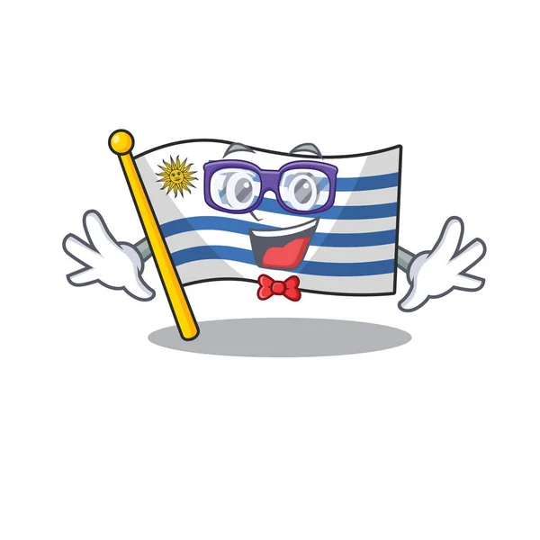 Bandera de dibujos animados uruguay aislado en geek carácter — Archivo Imágenes Vectoriales