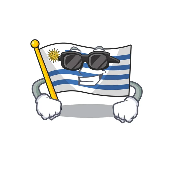 Bandeira dos desenhos animados uruguai isolado em caráter super legal —  Vetores de Stock